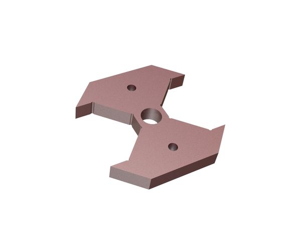 Knife holder-Spacer plate 117x114x12 Hardox for Lindner Recyclingtech Lindner Meteor 1750