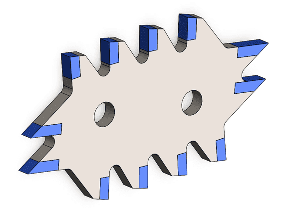 Label remover 170x90x6 Hybrid Line, 2x Ø14, carbide grade H3 