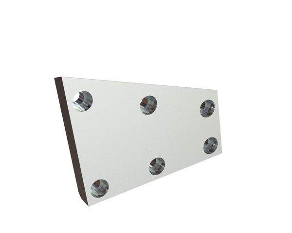 Lama sinistra 167x137x25 6 foro svasato, tagliente 1.5x90°/76°, R-variazione per HSM 