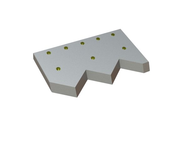 Lame de cisaille guillotine gauche 547x319x45 Eco Line, 8 trous fraisés Ø23/Ø33 