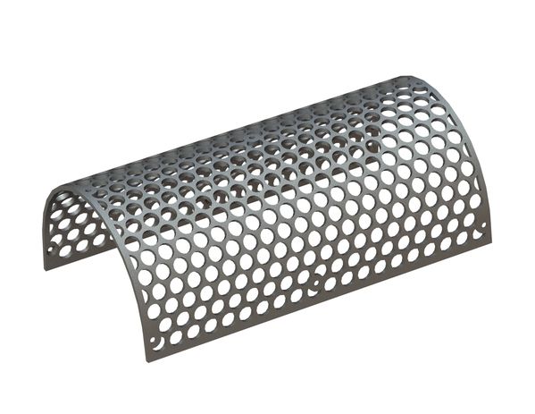 Lamiera vagliante sinistra, larghezza 1228, spessore t=15, perforazione Ø50, legamento 10/11.3 per Weima Maschinenbau GmbH 