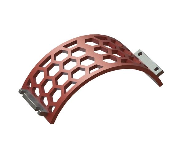 Lamiera vaglio larghezza 360, spessore t=25, perforazione esagonale tra piani 80, ligamento 20 per Lindner Recyclingtech Lindner Jupiter 1800