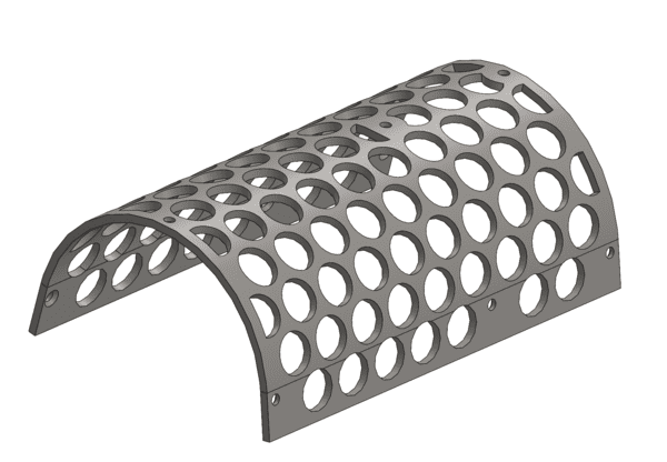 Left-hand screen plate, width 877, WLK18J, screen plate thickness t=15, perforation Ø74, ligament 16 for WEIMA America Inc. 