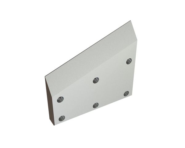 Left knife 174x163/100x25, 6 countersunk holes, cutting edge 1.5x90°/40.75°, W version for HSM GmbH + Co. KG 