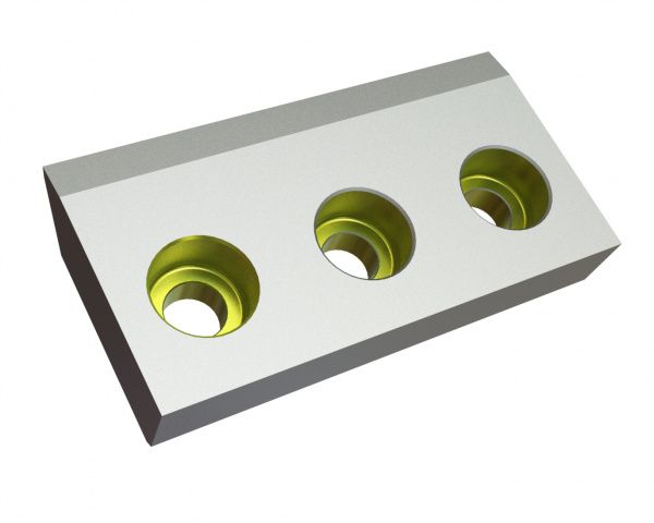 Left rotor knife 189x98x34, Eco Line, 3 countersunk holes, cutting edge 55°/73°, X version for Herbold Meckesheim GmbH Herbold SMS 45/60