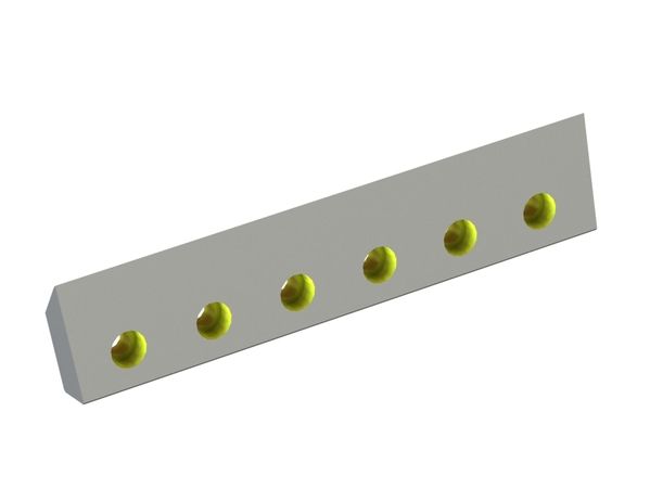 Left rotor knife 510x110x38, StandardCut, 6 countersunk holes, cutting edge 3x45°/55°, X version for Heinrich Dreher Maschinenbau 
