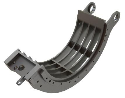 Left sickle screen 340 wide, wear ring carrier t=25, version 67, Hardox for Lindner Recyclingtech Lindner Power Komet 2800