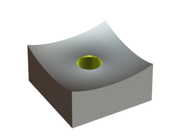 Messer 70x70x35 mit Hohlkehle Eco Line M20 Gewinde, B1-Variante für Zeno Zerkleinerungsmaschinen 