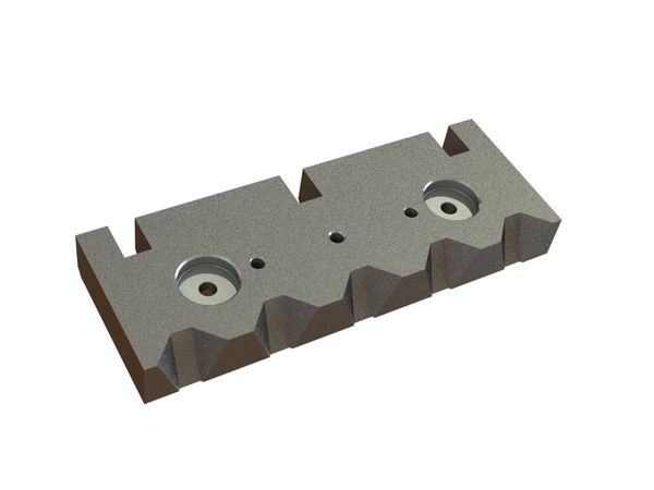 Outer center stator knife holder 476x173x55, version 80 for Vecoplan LLC (Retech) 