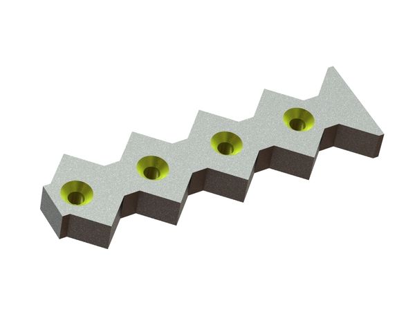 Outer counter knife 458x132x45 Eco Line, version 80, X version for Weima Maschinenbau GmbH 