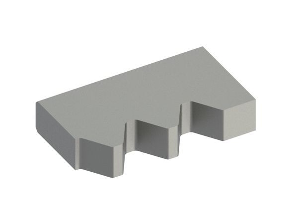 Outer knife 252x145x50 PremiumCut, 2 trapezoidal teeth 66°, W9 version 