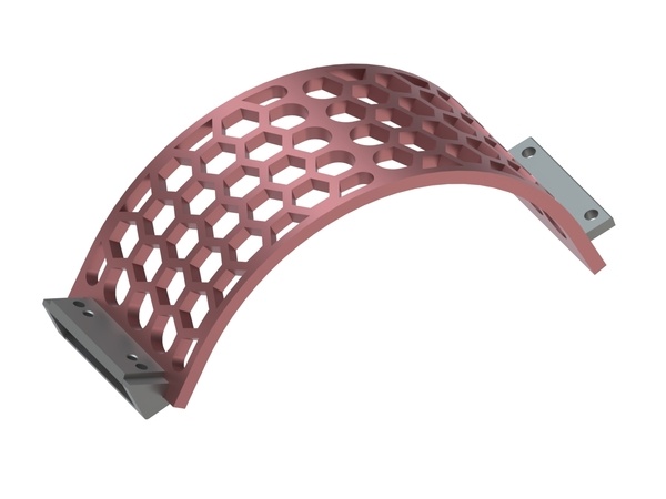 Panier cribleur largeur 343, épaisseur de tôle perforée t=25, perforation hexagonale SW60 pour Lindner Recyclingtech 