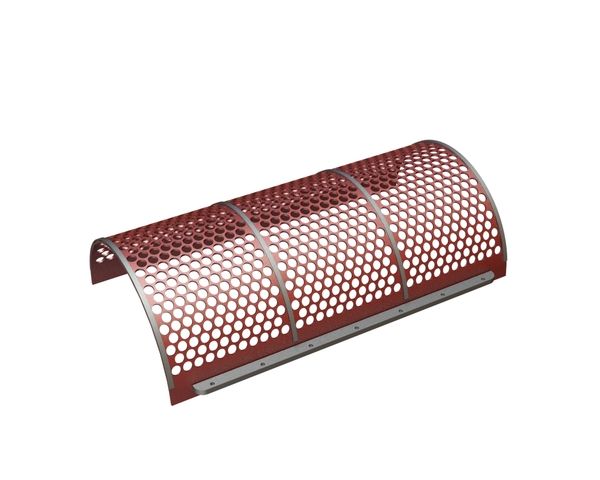 Panier de criblage 1644 de large, épaisseur t=10 perforation Ø40, ligament 7.5, Hardox pour Artech Recyclingtechnik GmbH 