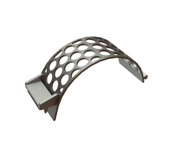 Panier de criblage 340 de large, épaisseur t=15, perforation Ø85, ligament 16, Creusabro, breveté pour Lindner Recyclingtech 