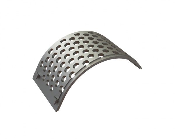Panier de criblage 477 mm de large, épaisseur de tôle perforée t=25, perforation Ø50, ligament 25 pour Lindner Recyclingtech Lindner Saturn