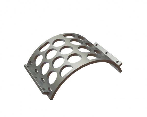 Panier de criblage 530 mm de large, épaisseur de tôle perforée t=25, perforation Ø120 ligament 23 pour Lindner Recyclingtech Lindner Jupiter