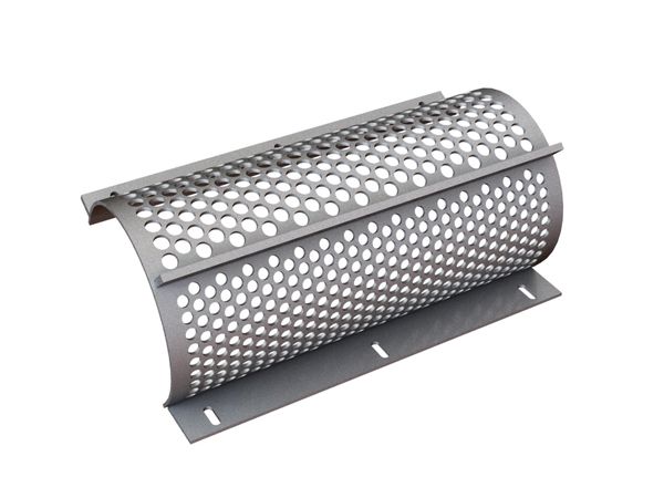 Panier de criblage 594 mm de large, épaisseur de tôle perforée t=5, perforation Ø15/Ø20 ligament 5.5 pour Weima Maschinenbau GmbH 