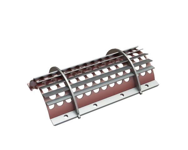 Panier de criblage 701 mm de large, épaisseur de tôle perforée t=6, perforation Ø40 ligament 12 pour Untha Untha LR