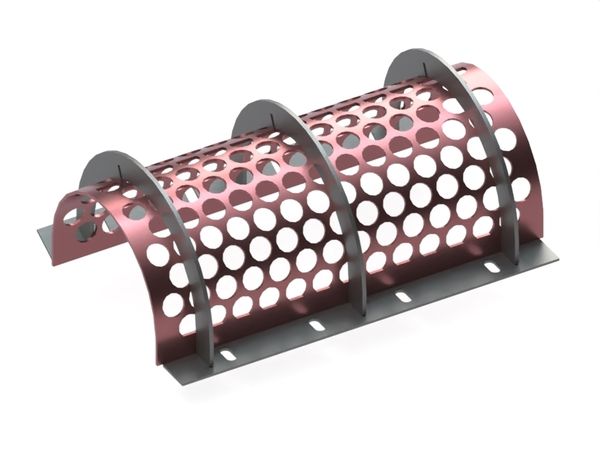 Panier de criblage 796 mm de large, épaisseur de tôle perforée t=6, perforation Ø50 ligament 8 pour Vecoplan 