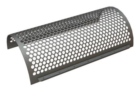Panier de criblage largeur 1644, épaisseur de tôle t=10, perforation ronde Ø43, ligament 9, Hardox pour Artech Recyclingtechnik GmbH 