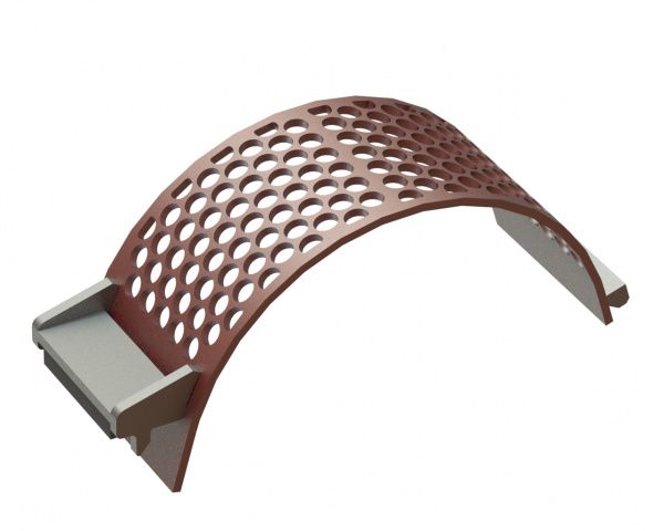Panier de criblage largeur 340, tôle de criblage épaisseur t=15, perforation Ø40, ligament 8 pour Lindner Recyclingtech Lindner Komet HP