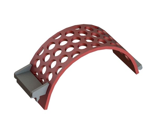 Panier de criblage largeur 340, tôle de criblage épaisseur t=25, perforation Ø70, ligament 25 pour Lindner Recyclingtech 