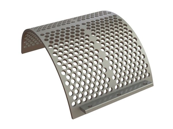 Panier de criblage largeur 524, épaisseur tôle t=15, perforation Ø24, ligament 7,2, Creusabro pour Lindner Recyclingtech Lindner Komet 2800 (A)