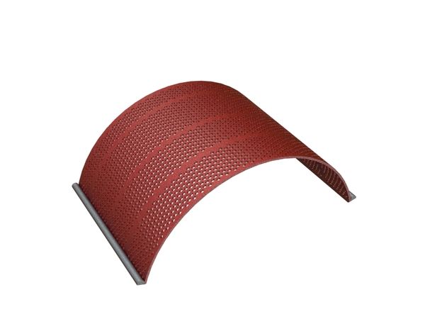 Panier de criblage, largeur 583, épaisseur de tôle t=8, perforation Ø8, ligament 4, Hardox pour Herbold Meckesheim GmbH Herbold SMS 80/120