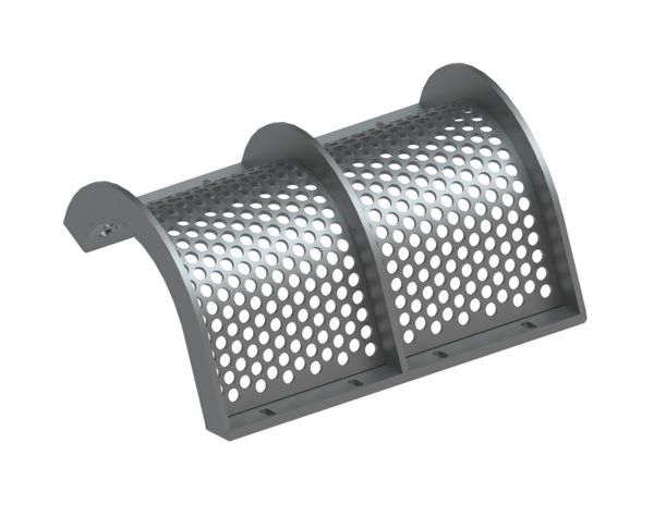 Panier de criblage, largeur 595 mm, épaisseur de tôle perforée t=8, perforation Ø20, ligament 6 pour Zeno Zerkleinerungsmaschinen 