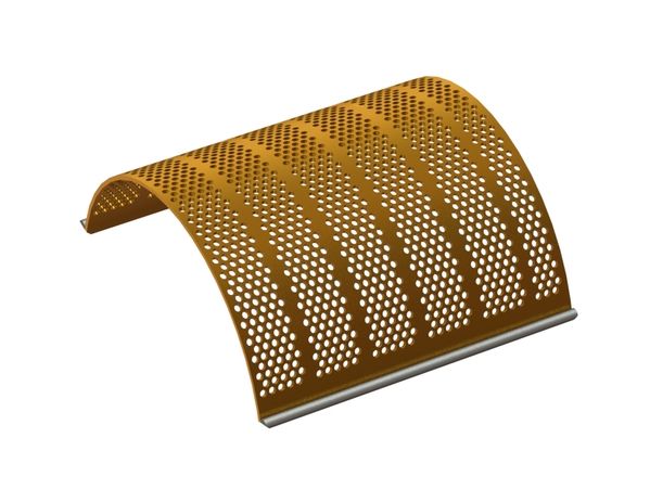 Panier de criblage, largeur 788, épaisseur de tôle t=10, perforation Ø16, ligament 6 pour Herbold Meckesheim GmbH 