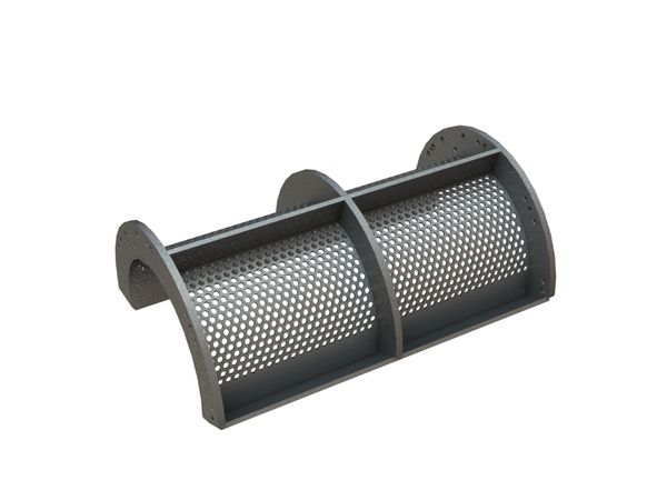 Panier de criblage, largeur 796 mm, épaisseur de tôle perforée t=6, perforation Ø12 ligament 5.5 pour Weima Maschinenbau GmbH 