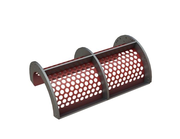 Panier de criblage, largeur 796 mm, épaisseur de tôle perforée t=6, perforation Ø30 ligament 8 pour Weima Maschinenbau GmbH 