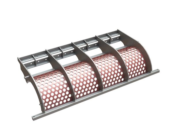 Panier de crible largeur 2030, épaisseur t=10, monobloc, perforation Ø50, ligament 17, Hardox pour Vecoplan Vecoplan VAZ