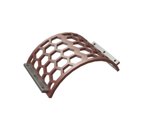 Panier de crible largeur 530, épaisseur t=25, perforation hexagonale largeur sur plats 100 pour Lindner Recyclingtech Lindner Meteor