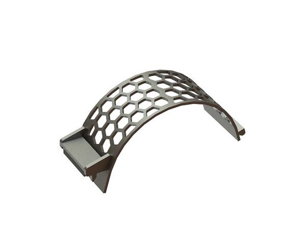 Panier-filtre 340 de large, épaisseur de la tôle de crible t=15, perforation hexagonale, pas 14, SW7 