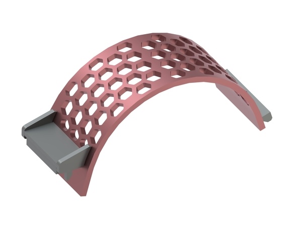 Panier-filtre 340 de large, épaisseur de la tôle de crible t=25, perforation hexagonale SW58, pas 17 pour Lindner Recyclingtech 