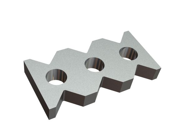 Pettine raschiatore 345x171x47, Premium Line, 3 fori, versione 107 S per Lindner Recyclingtech Lindner Meteor 1750