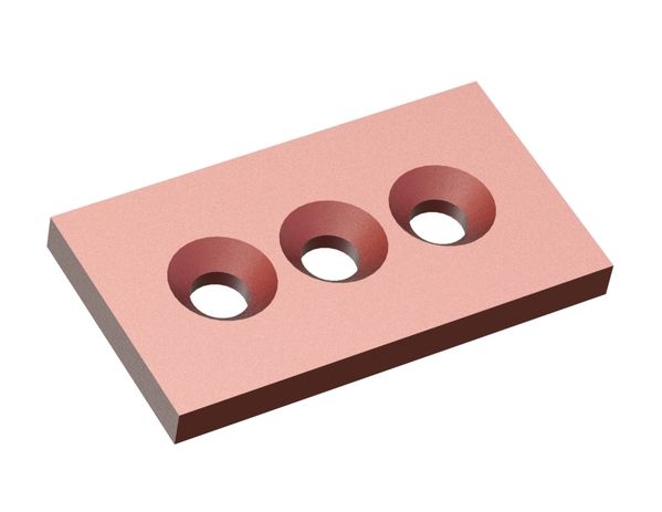 piatto dell'essiccatore 90x50x8 Hardox 3 fori svasati 