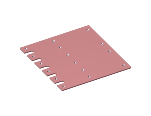 Placa de desgaste 1010x950x15, 16 taladros avellanados, roscas M16, 5 ranuras, Hardox para Austropressen | Roither Maschinenbau GmbH 