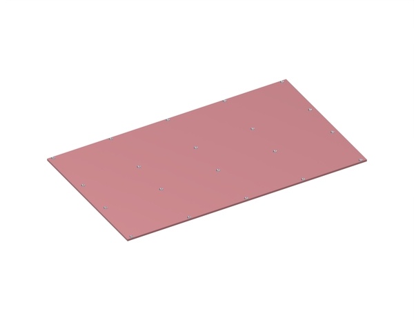 Placa de desgaste 1850x1080x15, central, 20 taladros avellanados, Hardox para Austropressen | Roither Maschinenbau GmbH 