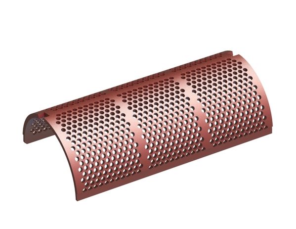 Placa de tamiz 744 de ancho, espesor de la placa de tamiz t=15 Perforación Ø15, alma 5 para Weima Maschinenbau GmbH 