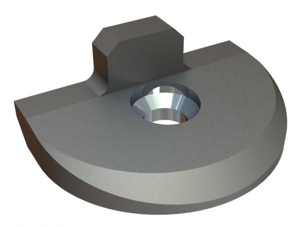 Plaque de recouvrement 60x43x22, 1 trou fraisé pour Lindner Recyclingtech Lindner Micromat MS