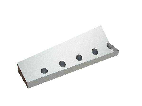 Plate shear knife right 544x140x135 Eco Line 5 counter-sunk holes Ø23/Ø33 