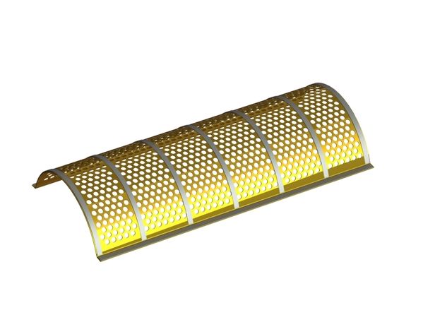 Plateau perforé 978 large épaisseur plateau perforé t=3, perforation Ø2,5 pour Eldan Recycling 