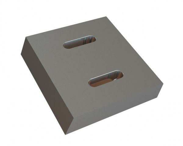 portacuchillos estator centro 233x224x50 2 agujeros oblongos para Eldan Super Chopper SC 1412