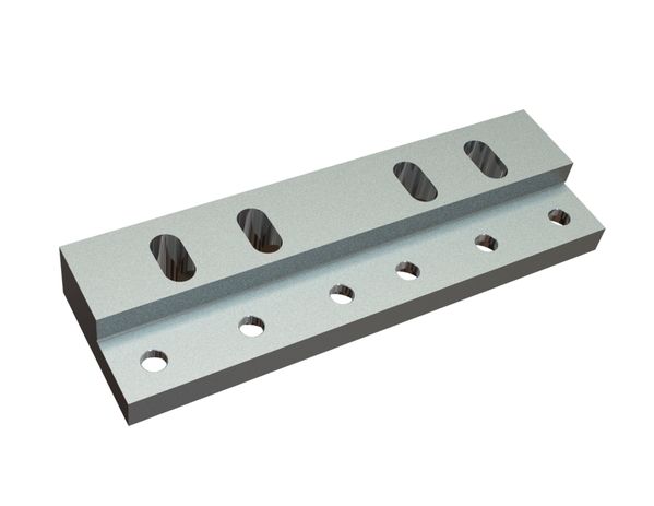 Porte-couteau stator 390x119x25/48, 4 lumières, 6 perçages fraisés, 2xM12 filetages pour 