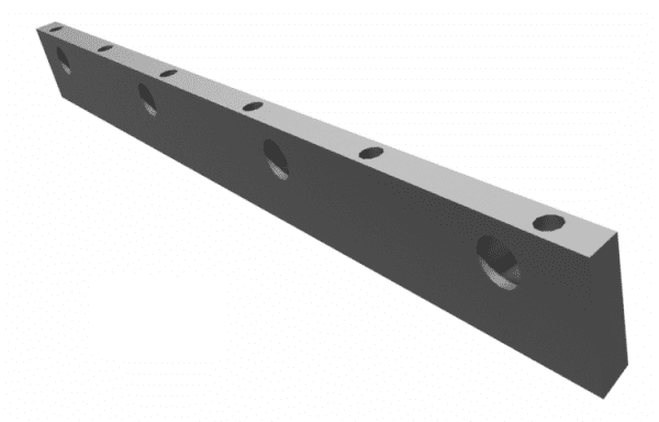 Racleur droit pour étanchéité du coulisseau (paroi arrière) et serre-flan, 4 trous, 6x filetages pour Vecoplan Vecoplan VAZ