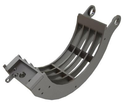 Right sickle screen 340 wide, wear ring carrier t=25, version 67, Hardox for Lindner Recyclingtech Lindner Power Komet 2800