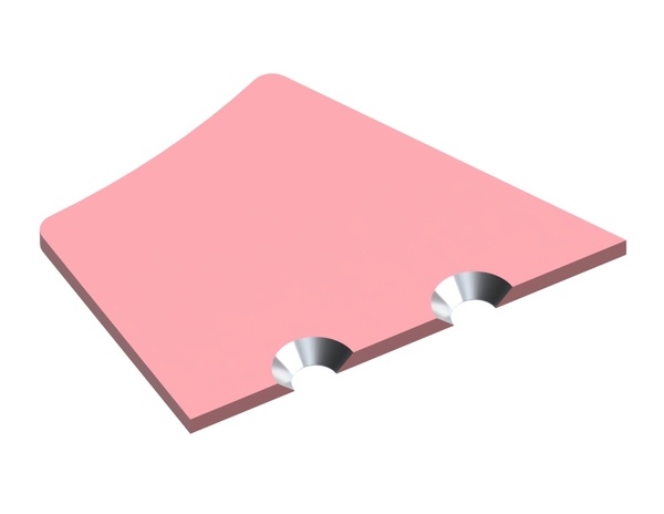 Right wear plate 115x89x5, 2 half-countersunk holes Ø11/Ø20x90° 