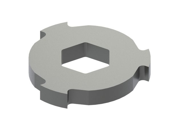 Rotary shear Ø530x48, 3 teeth, cutting edge 2x15°, hex socket width across flats 170.62 